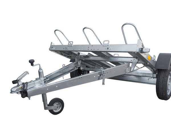 Remorque moto basculante UNITRAILER pour 3 motos avec ressorts